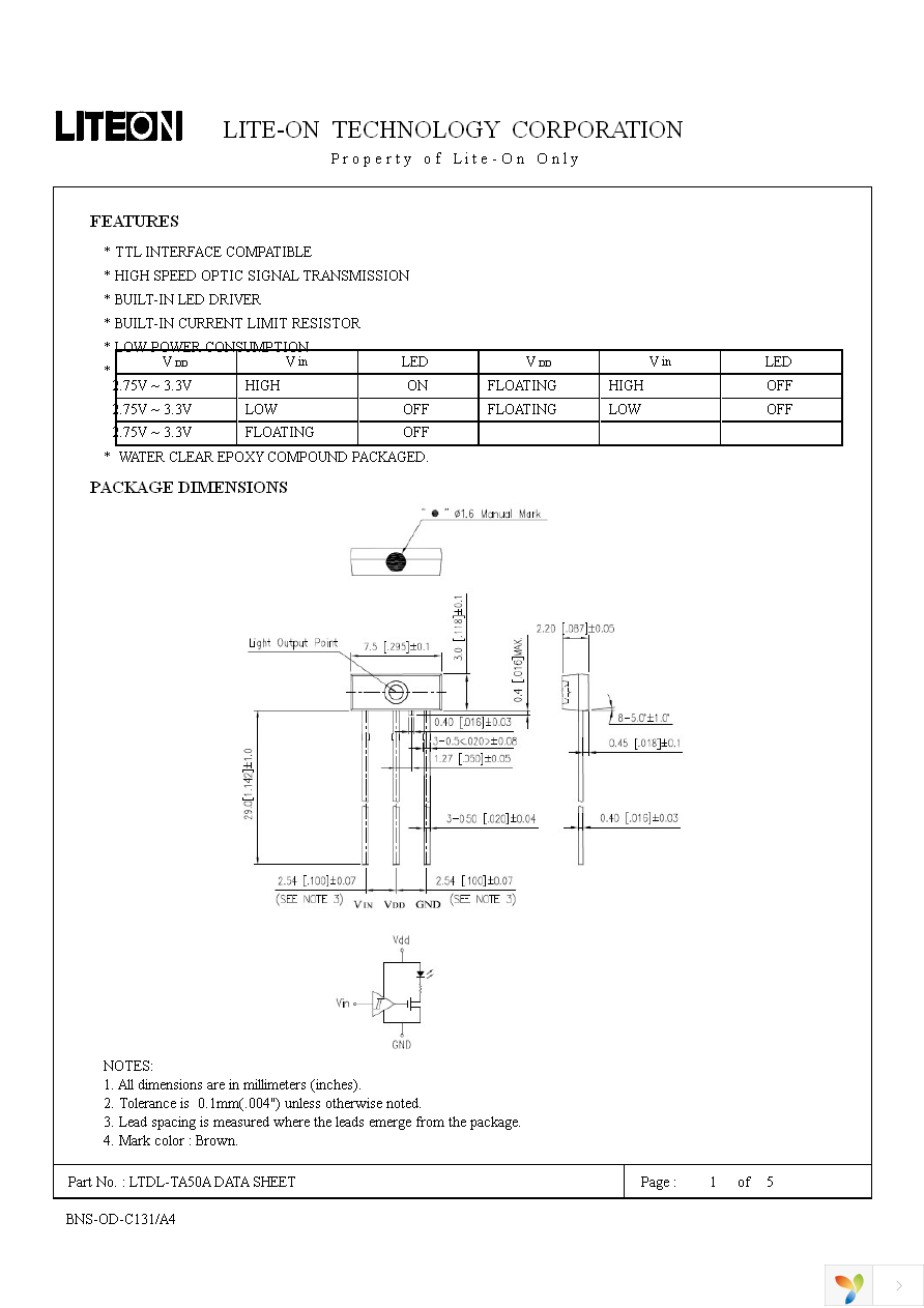 LTDL-TA50A Page 1