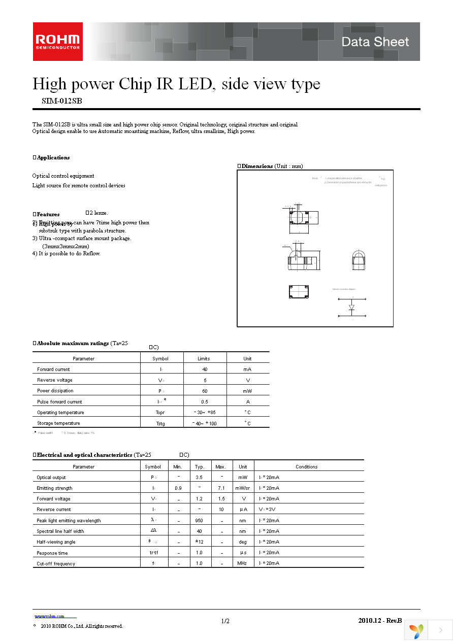 SIM-012SBT97 Page 1