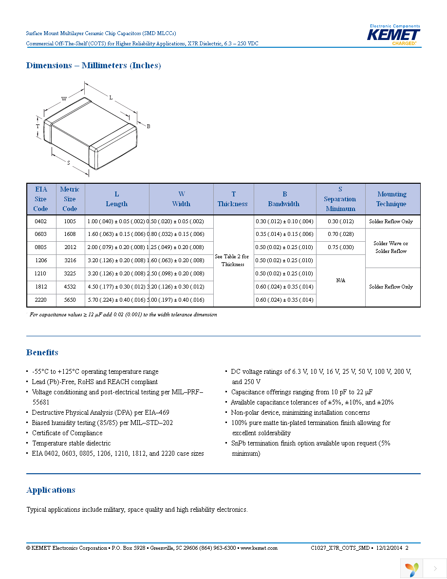 C0805T104K5RCLTU Page 2