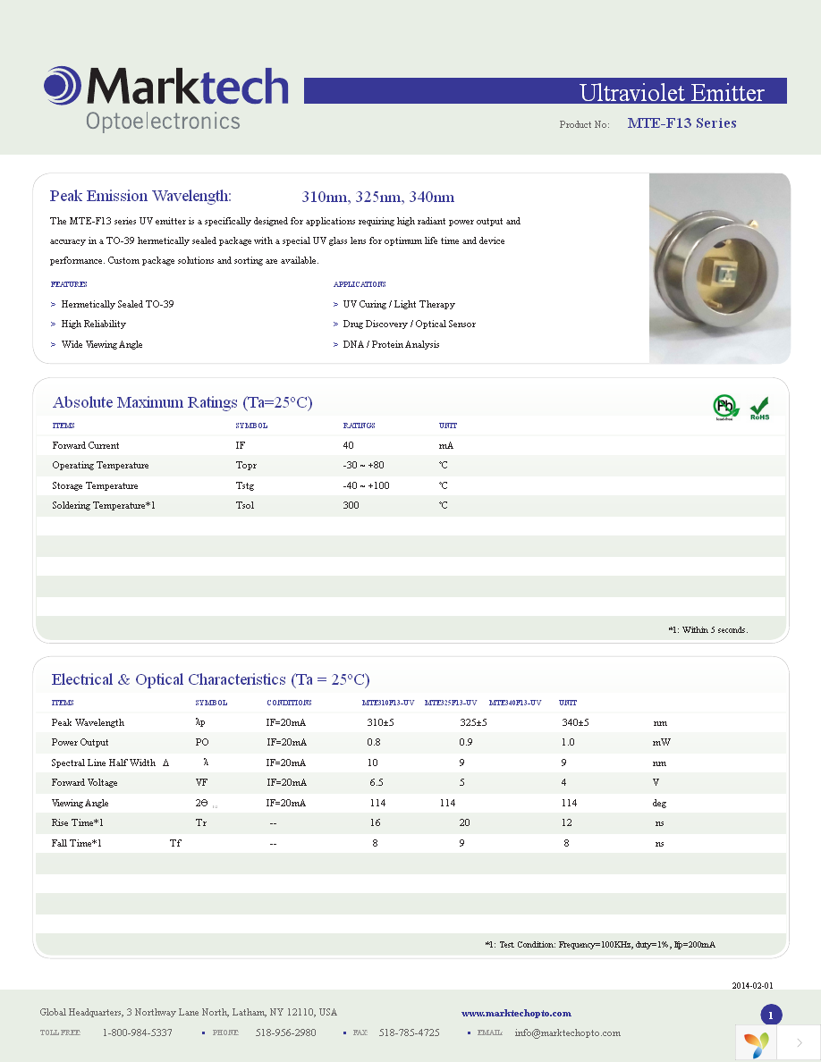 MTE340F13-UV Page 1