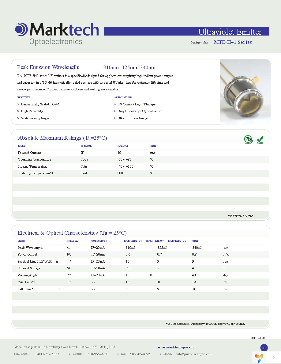 MTE310H41-UV Page 1