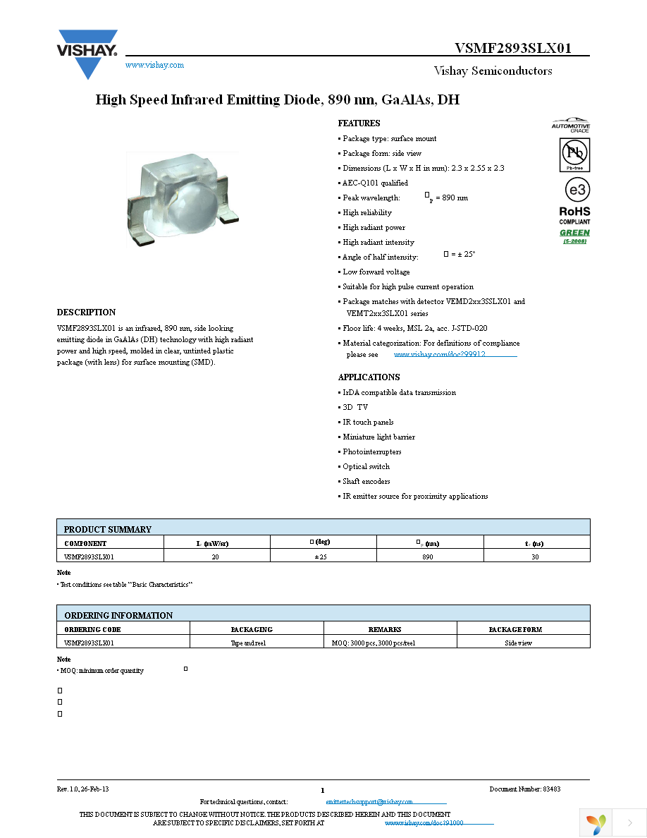 VSMF2893SLX01 Page 1