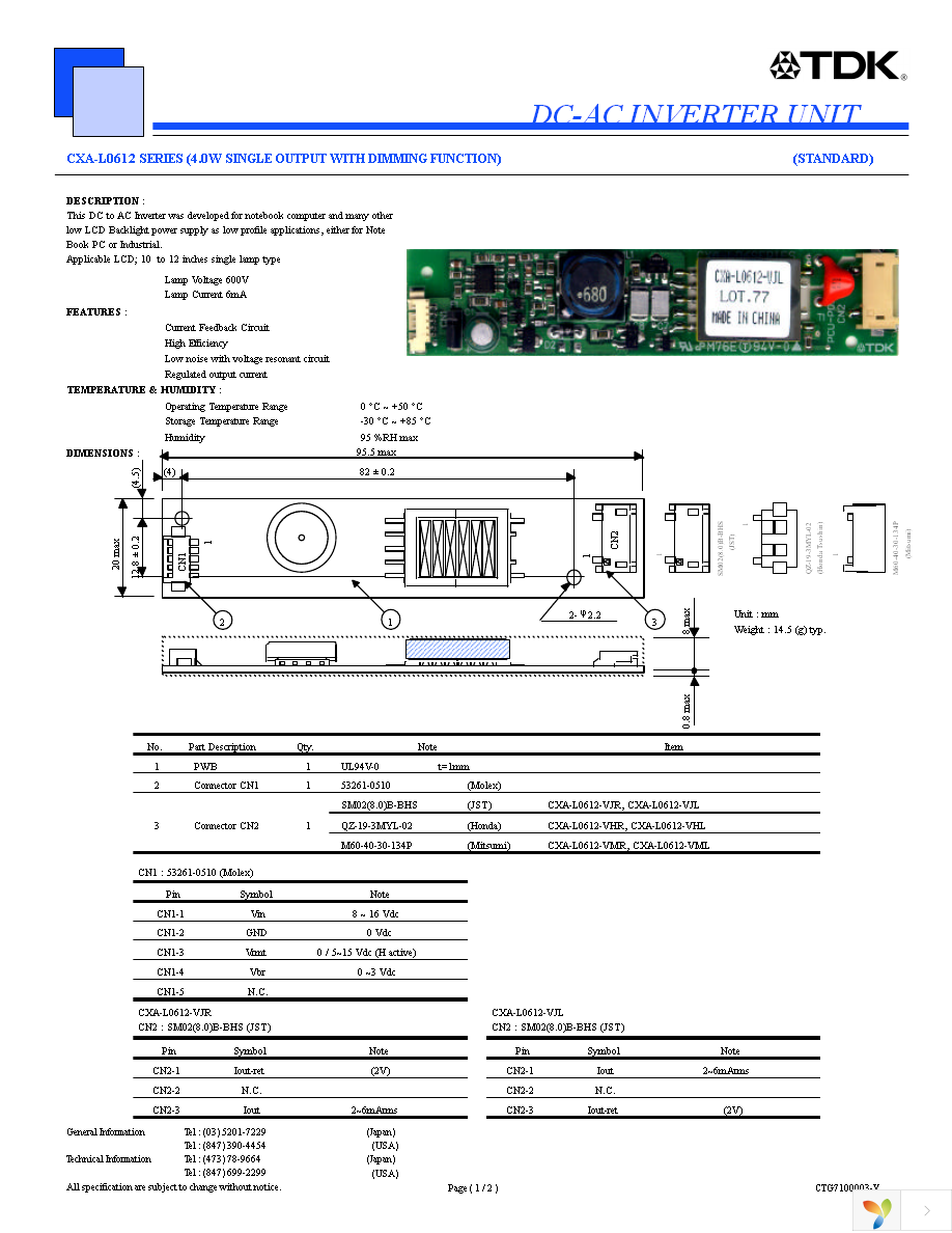 CXA-L0612-VJL Page 1