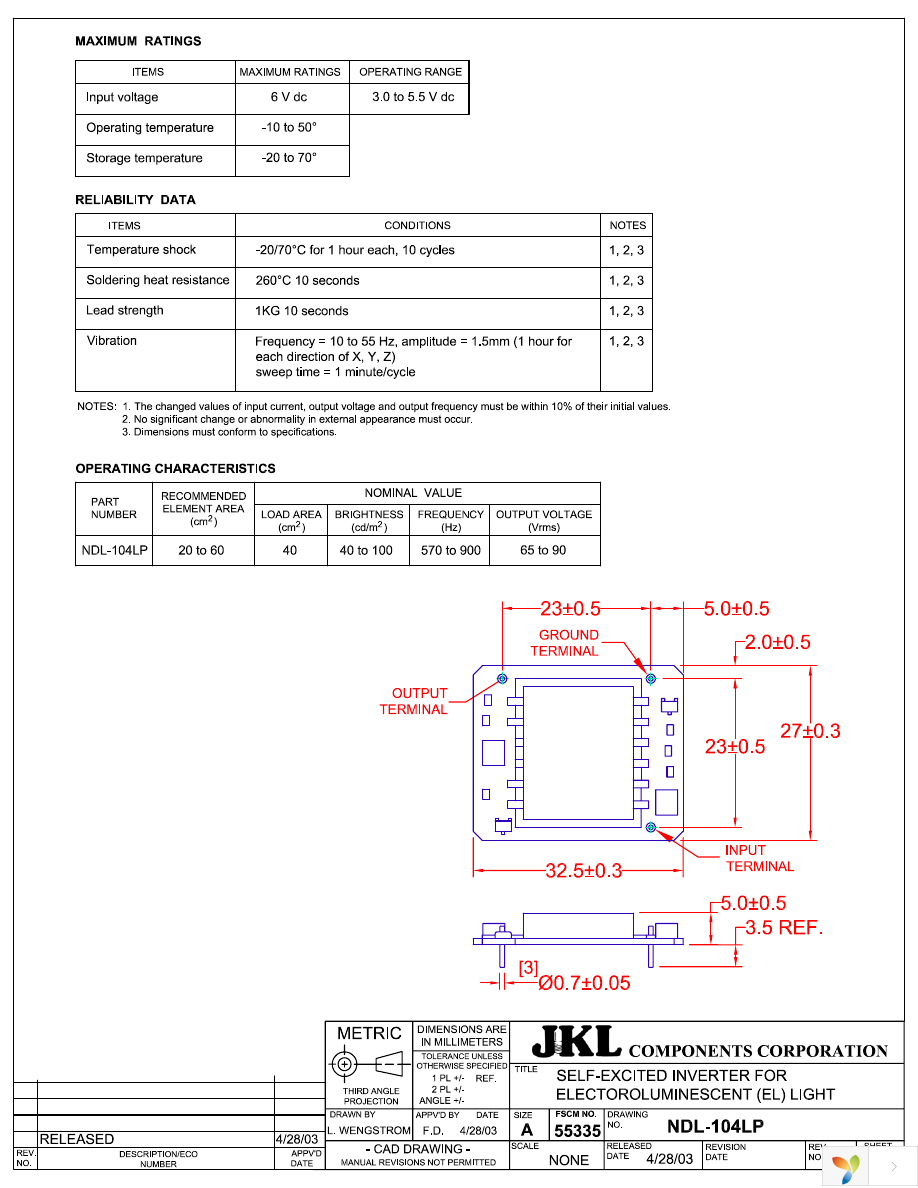 NDL-104LP Page 1