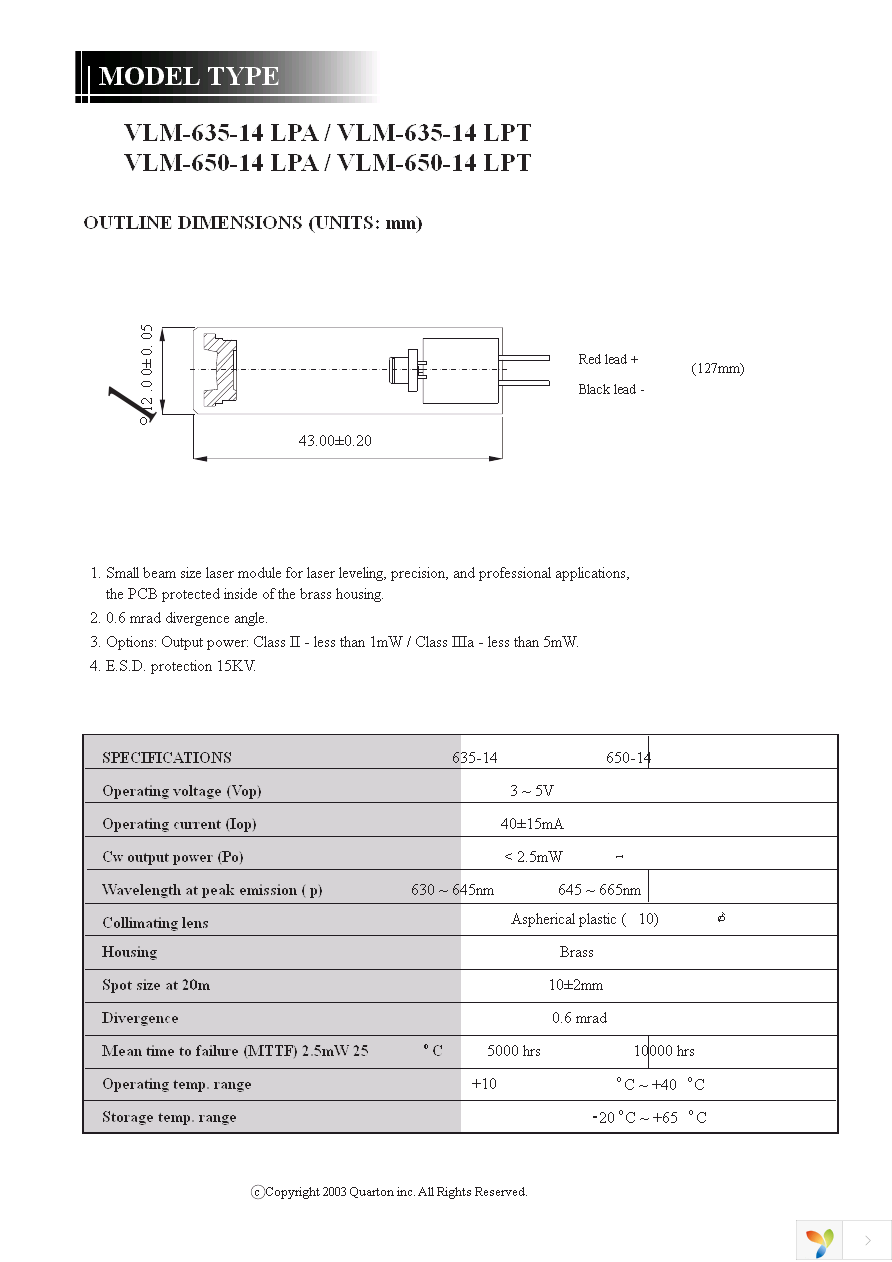 VLM-650-14-LPA Page 1