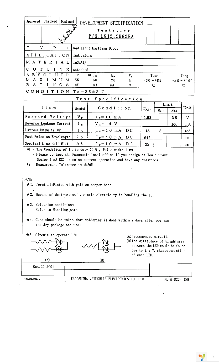 LNJ212R82RA Page 1