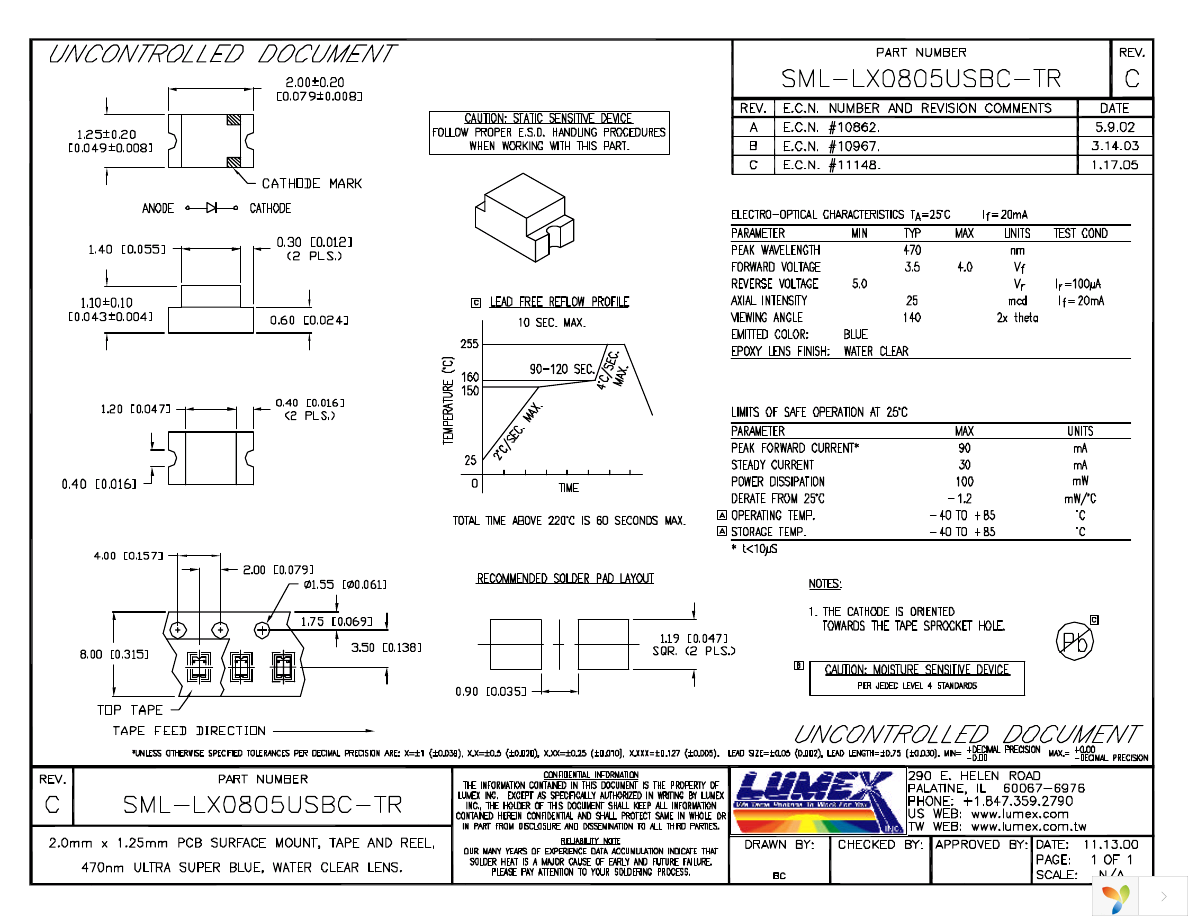 SML-LX0805USBC-TR Page 1