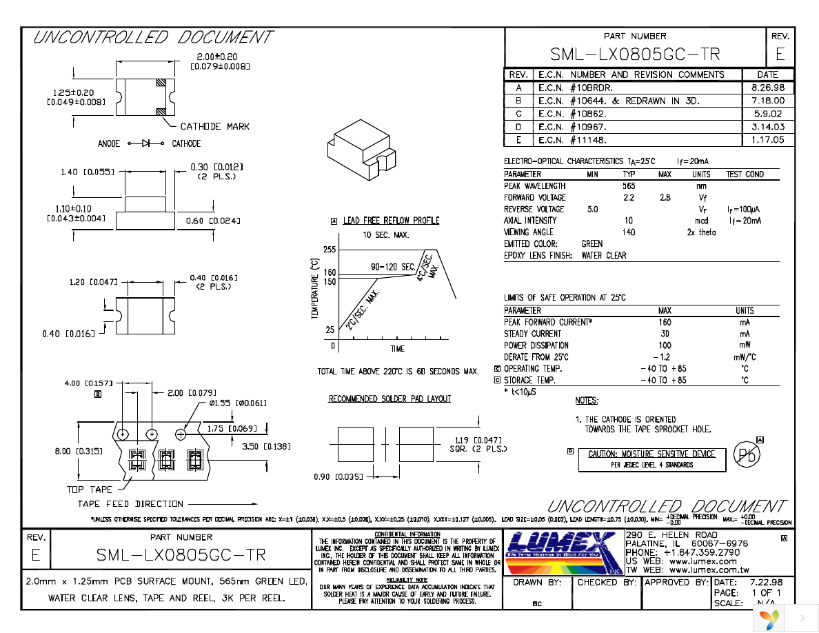 SML-LX0805GC-TR Page 1