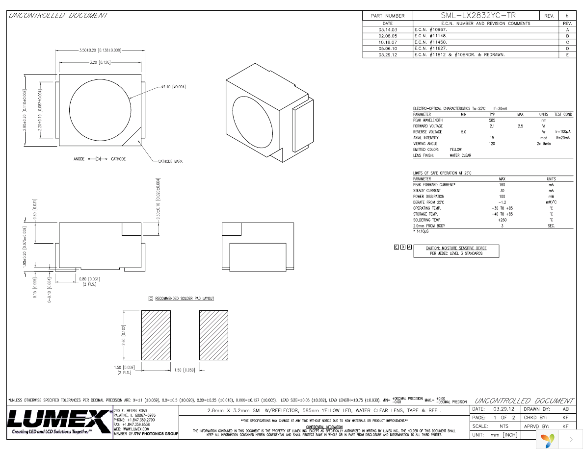 SML-LX2832YC-TR Page 1