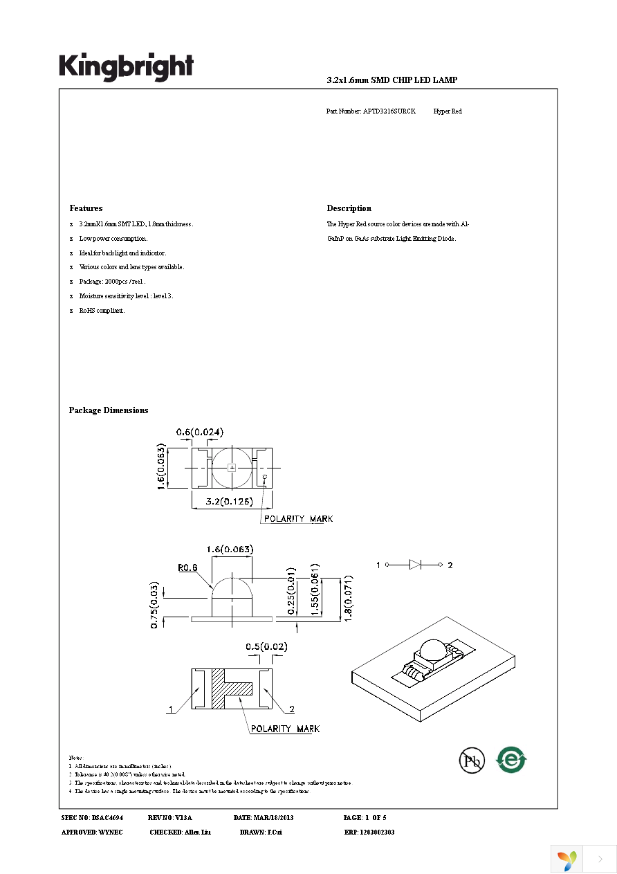 APTD3216SURCK Page 1