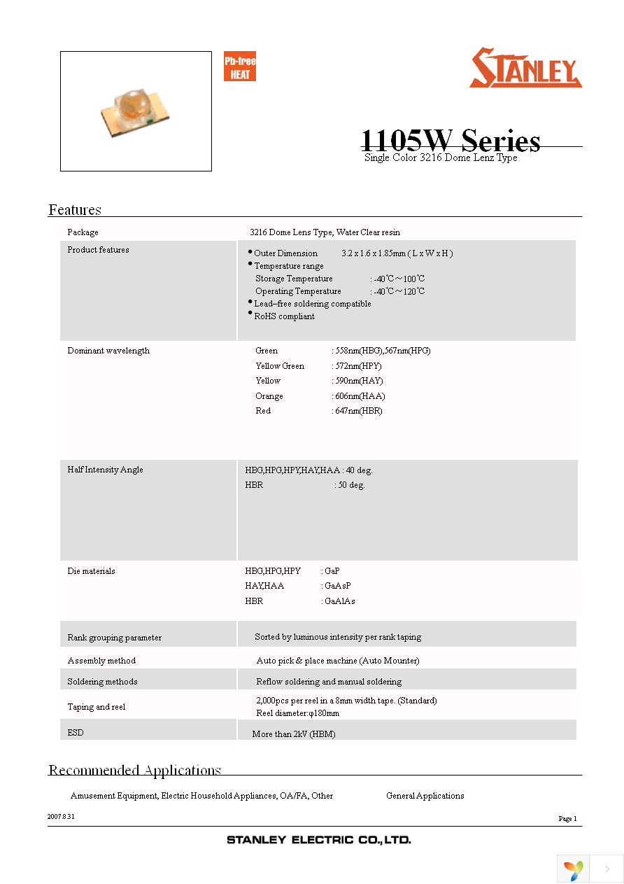 HPG1105W-TR Page 1