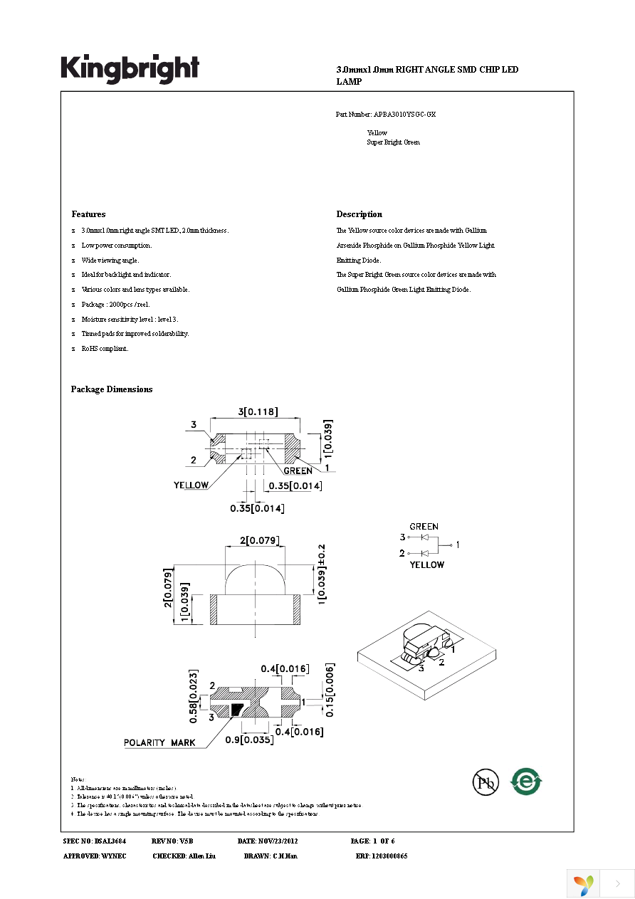 APBA3010YSGC-GX Page 1