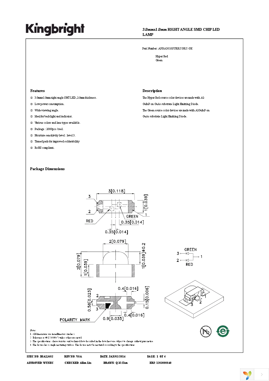 APBA3010SURKCGKC-GX Page 1