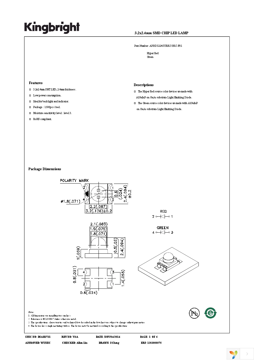 APBD3224SURKCGKC-F01 Page 1