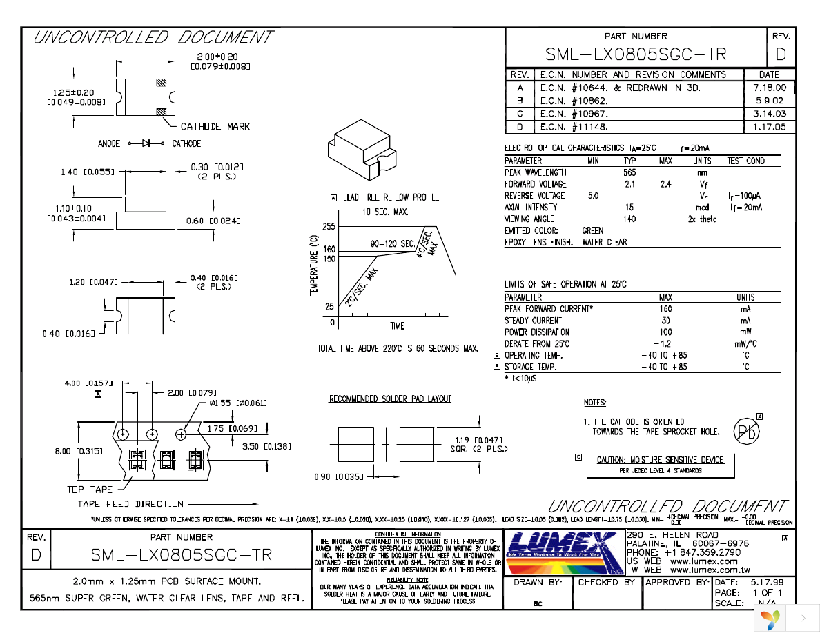 SML-LX0805SGC-TR Page 1