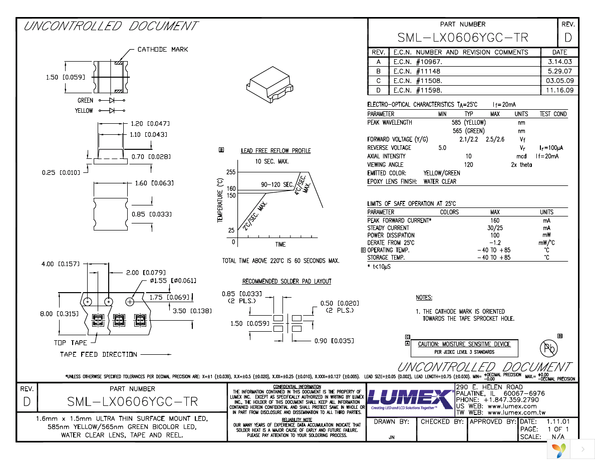 SML-LX0606YGC-TR Page 1