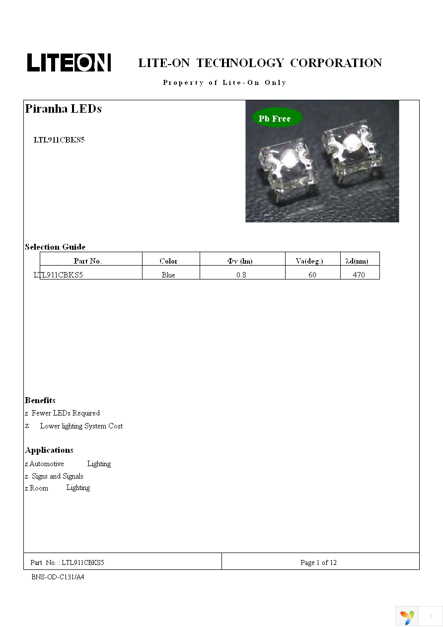 LTL911CBKS5 Page 1