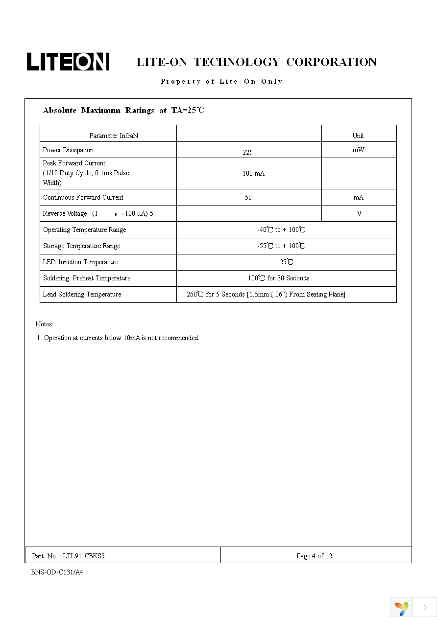 LTL911CBKS5 Page 4