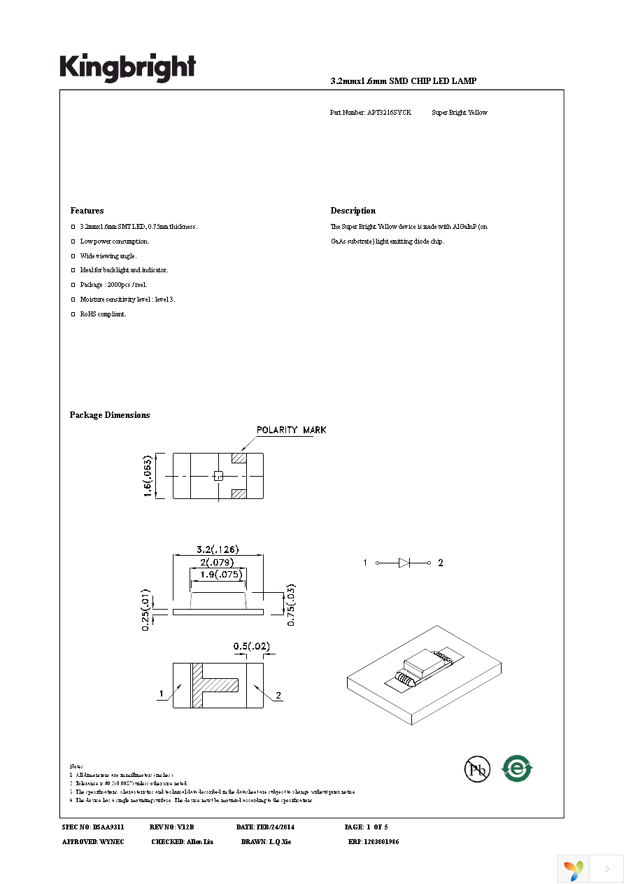 APT3216SYCK Page 1