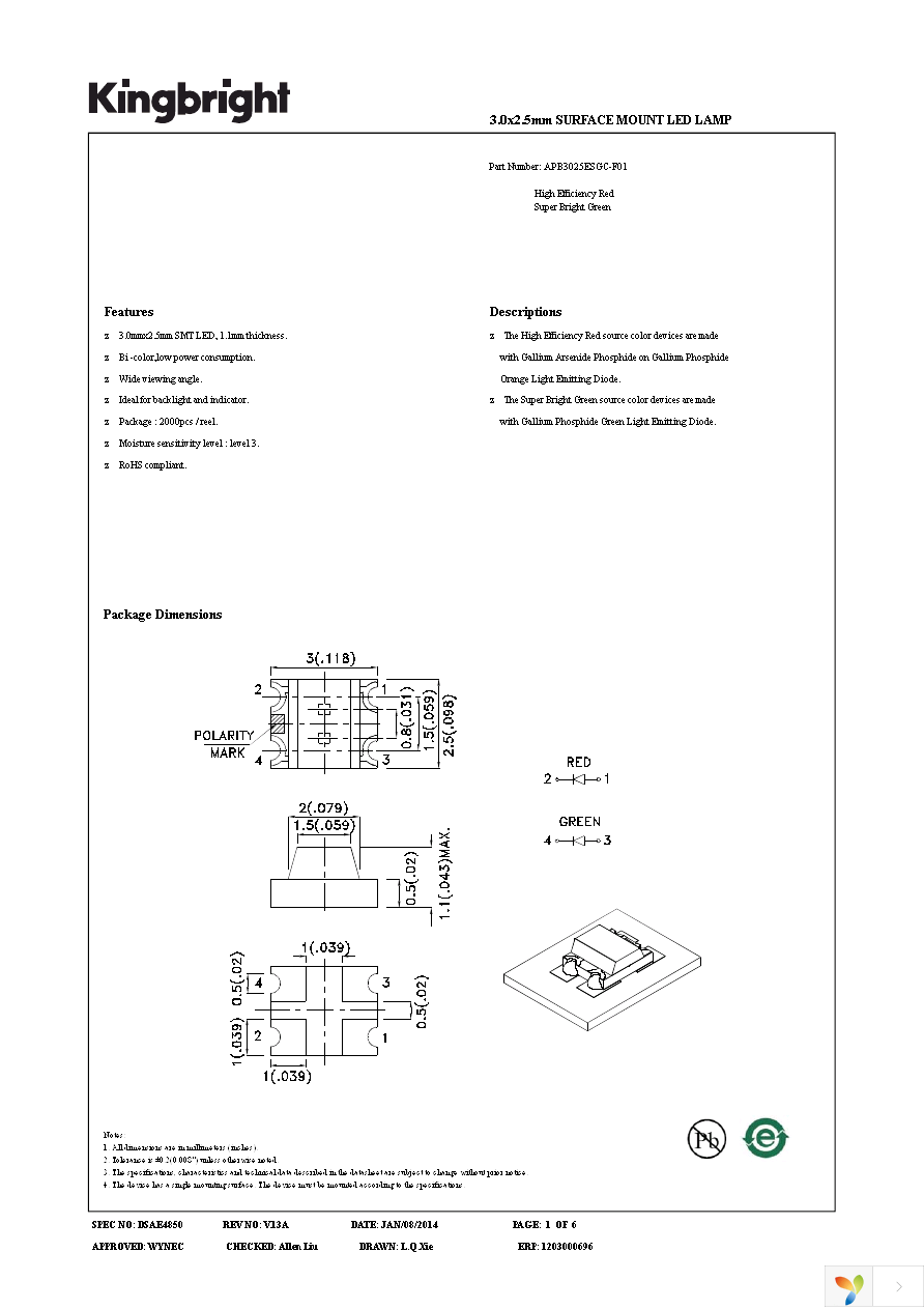 APB3025ESGC-F01 Page 1