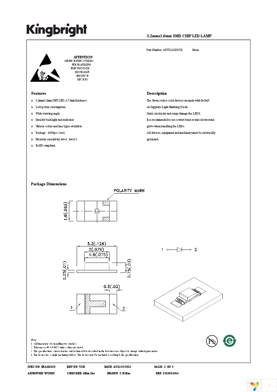 APT3216ZGCK Page 1