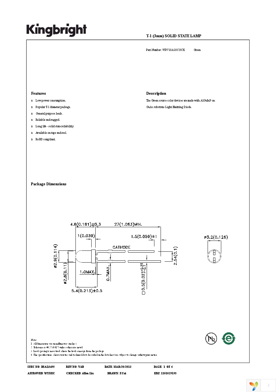 WP710A10CGCK Page 1