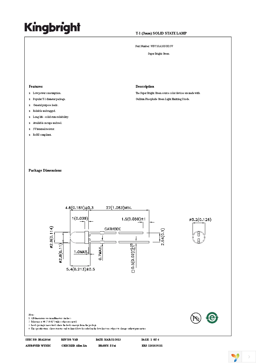 WP710A10SGD5V Page 1