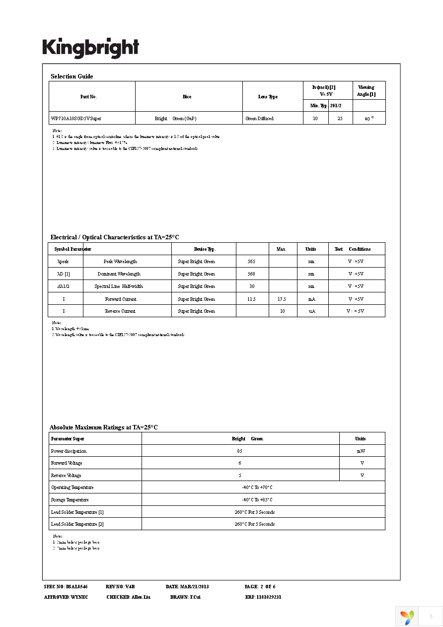 WP710A10SGD5V Page 2