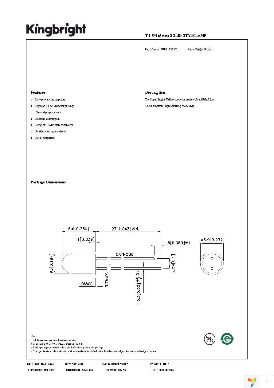 WP7113SYC Page 1