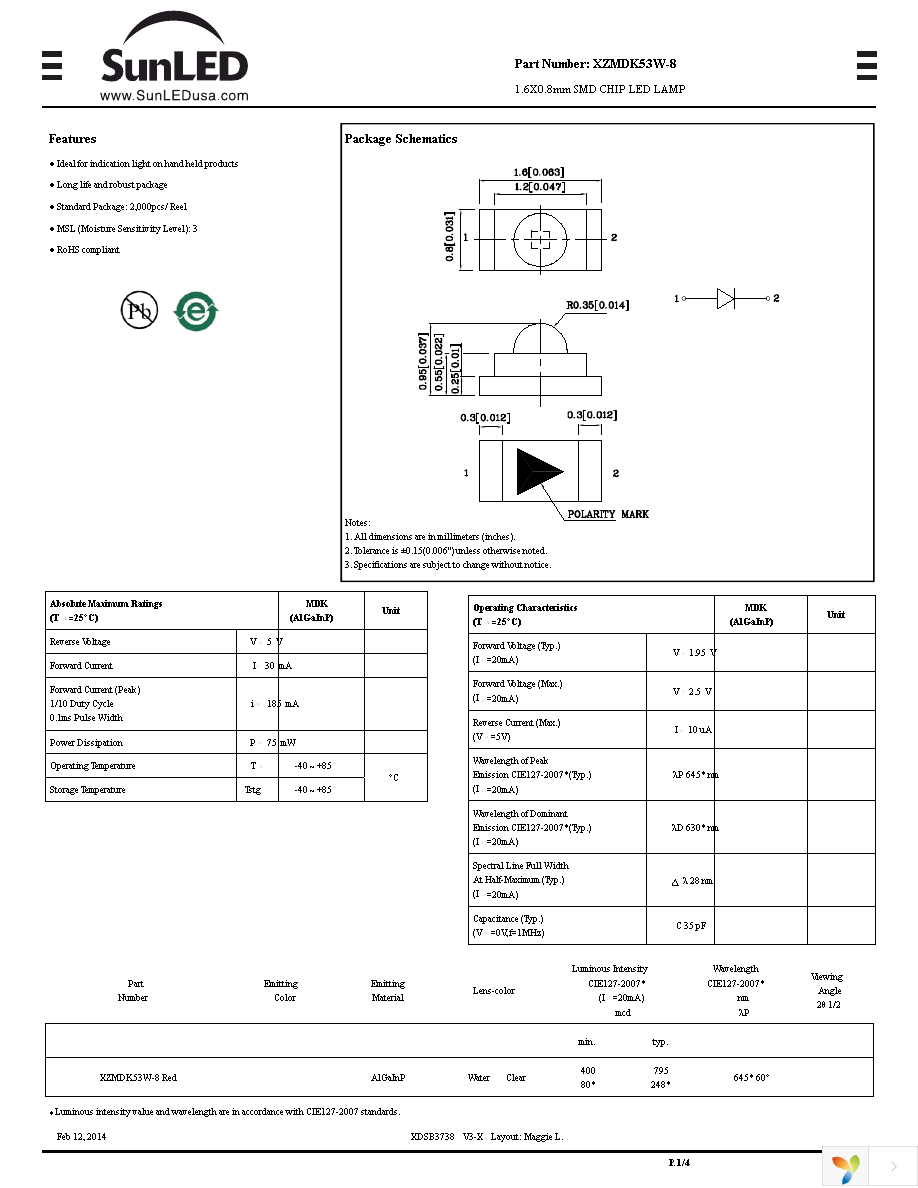 XZMDK53W-8 Page 1