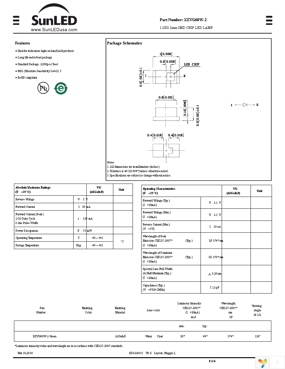 XZVG68W-2 Page 1