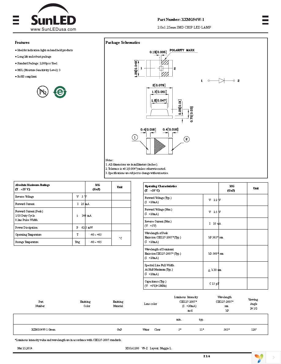 XZMG54W-1 Page 1