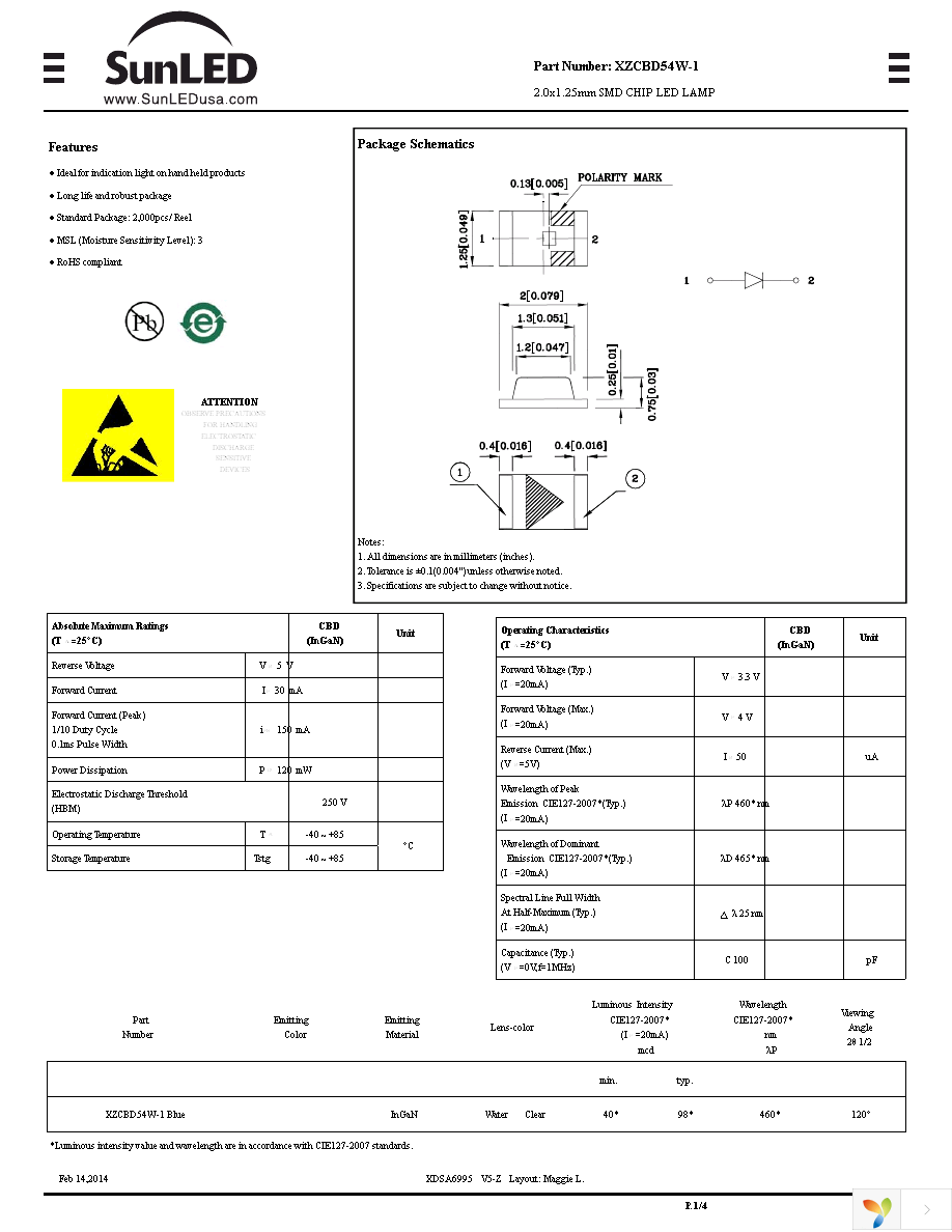 XZCBD54W-1 Page 1