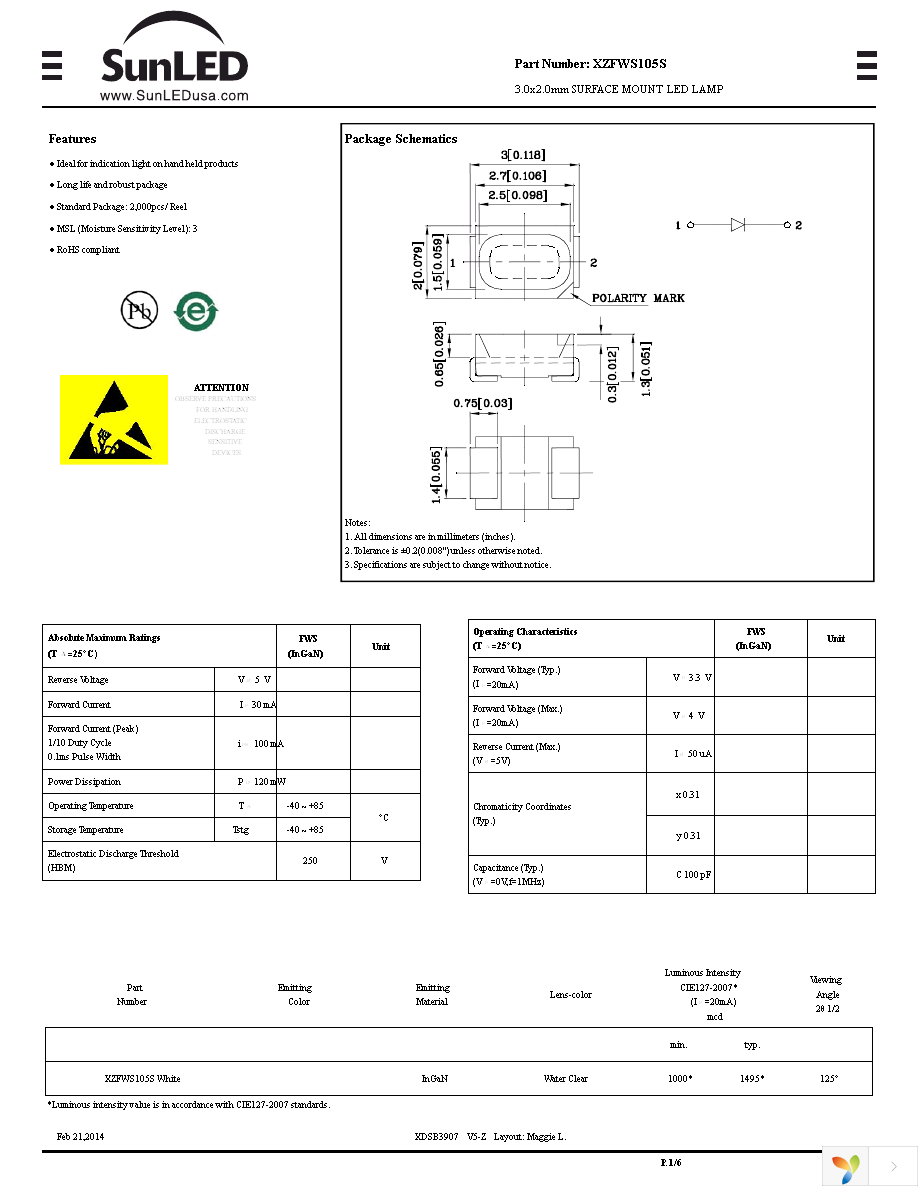 XZFWS105S Page 1