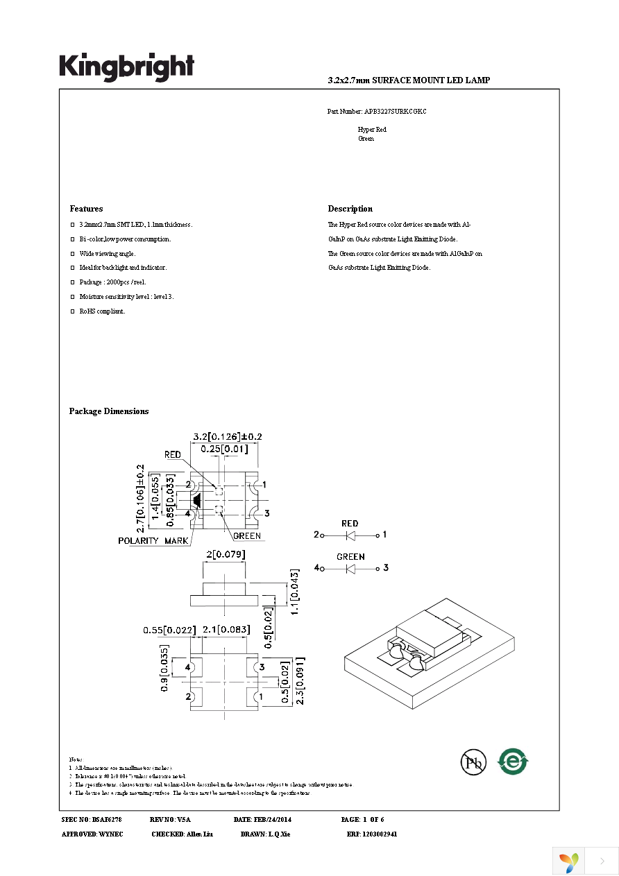 APB3227SURKCGKC Page 1