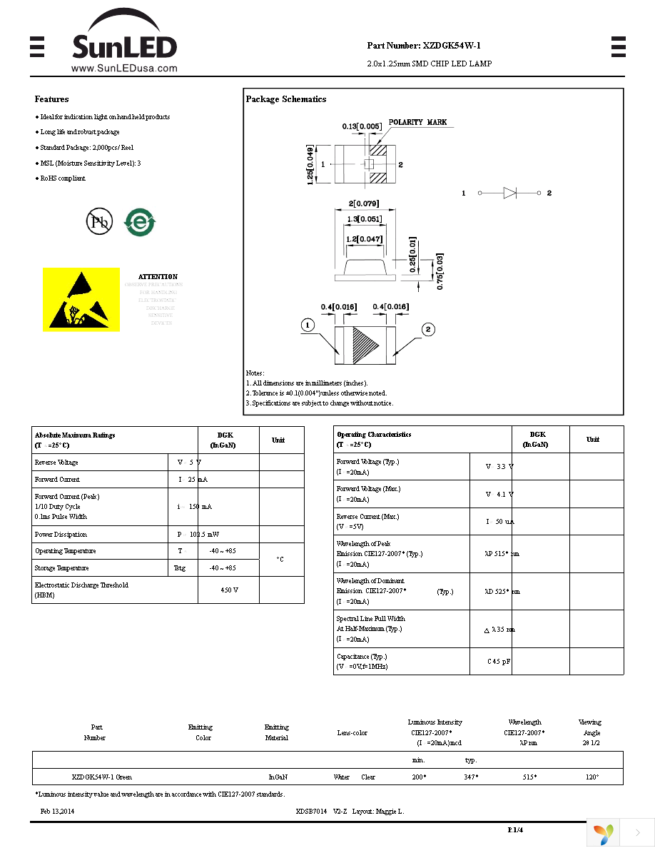 XZDGK54W-1 Page 1