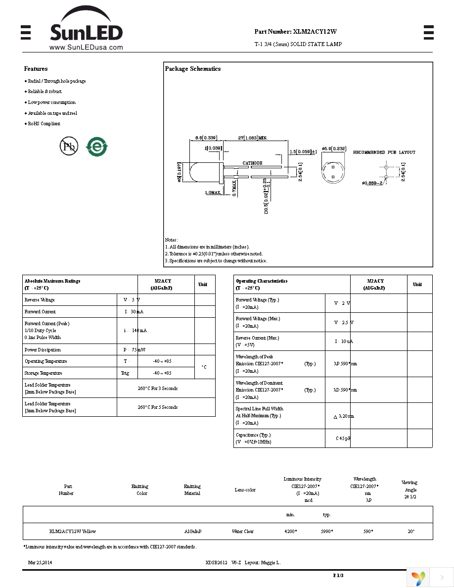 XLM2ACY12W Page 1