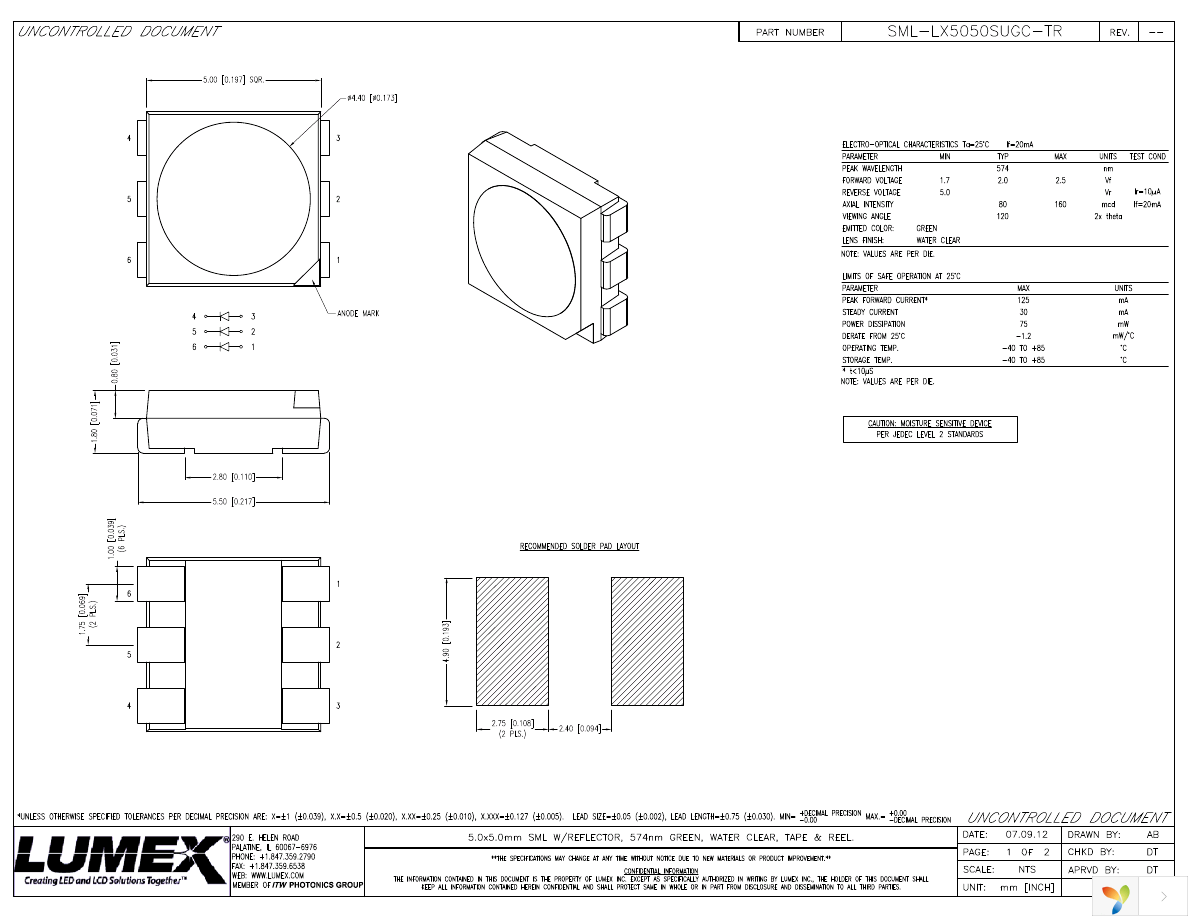 SML-LX5050SUGC-TR Page 1