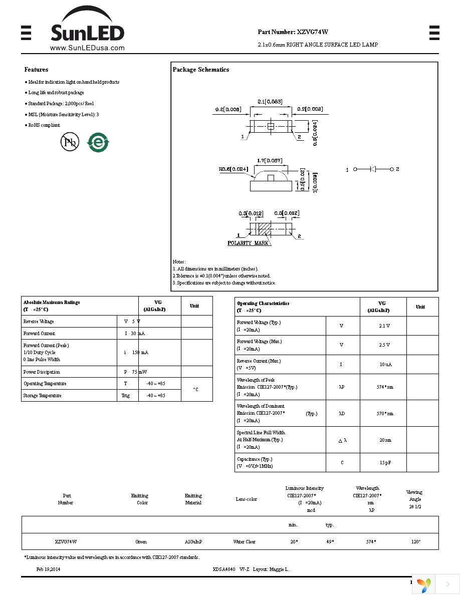 XZVG74W Page 1