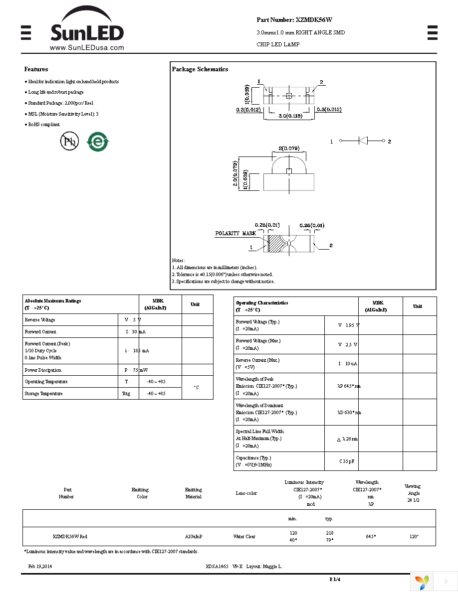 XZMDK56W Page 1