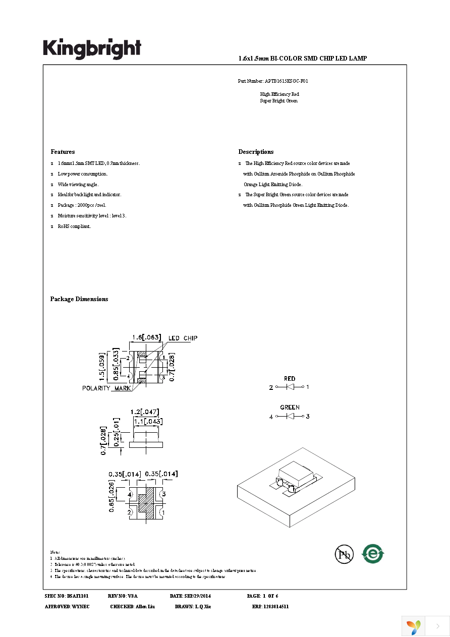 APTB1615ESGC-F01 Page 1