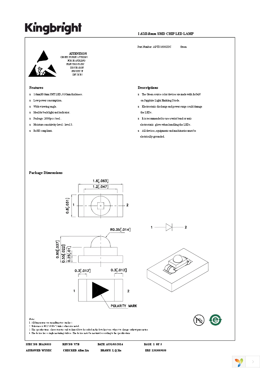 APTD1608ZGC Page 1