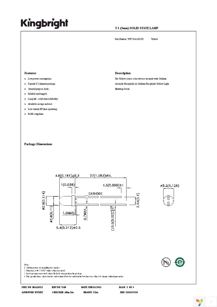 WP710A10LYD Page 1