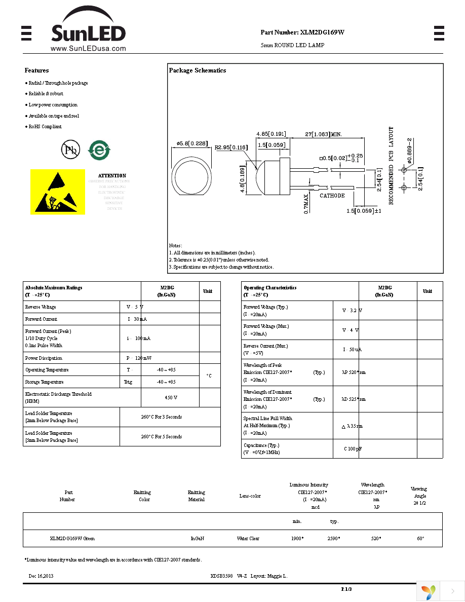 XLM2DG169W Page 1