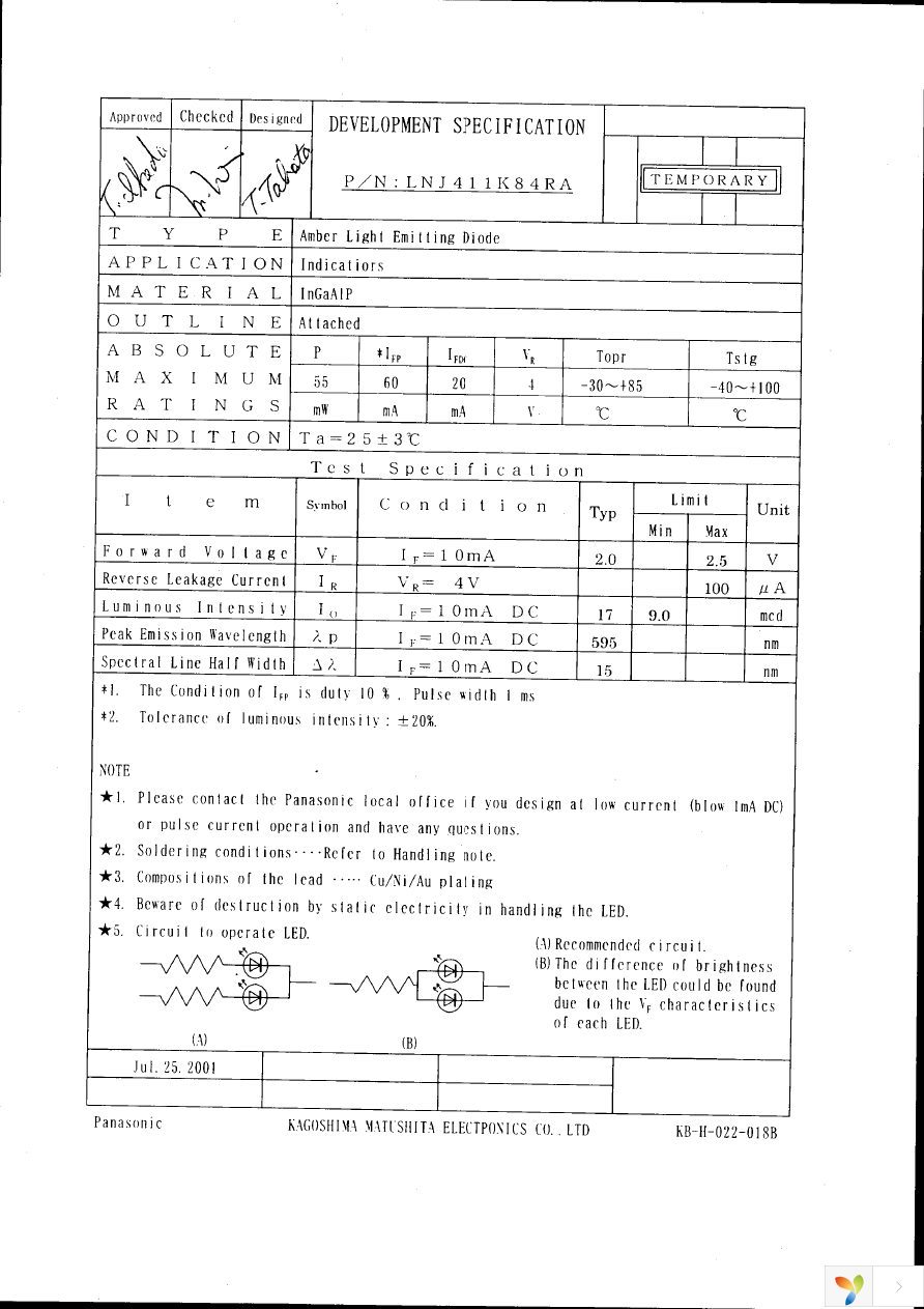 LNJ411K84RA Page 1