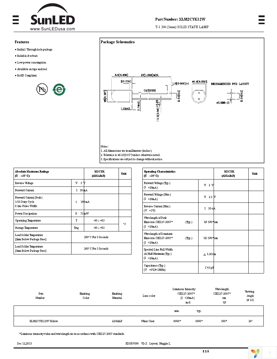 XLM2CYK12W Page 1