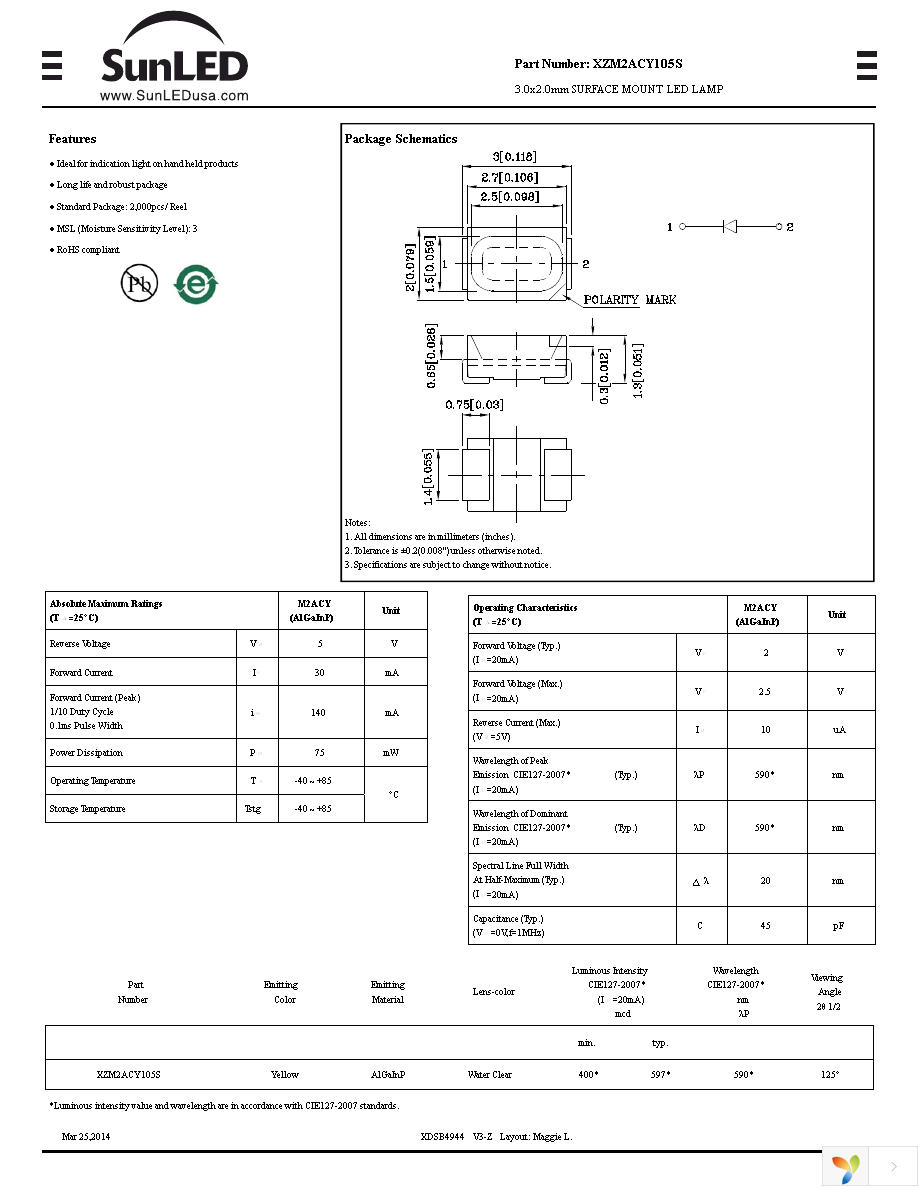 XZM2ACY105S Page 1