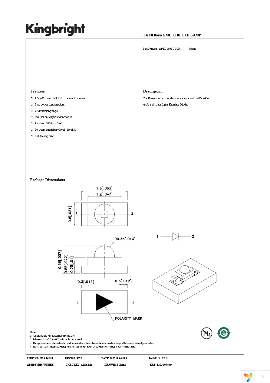 APTD1608CGCK Page 1