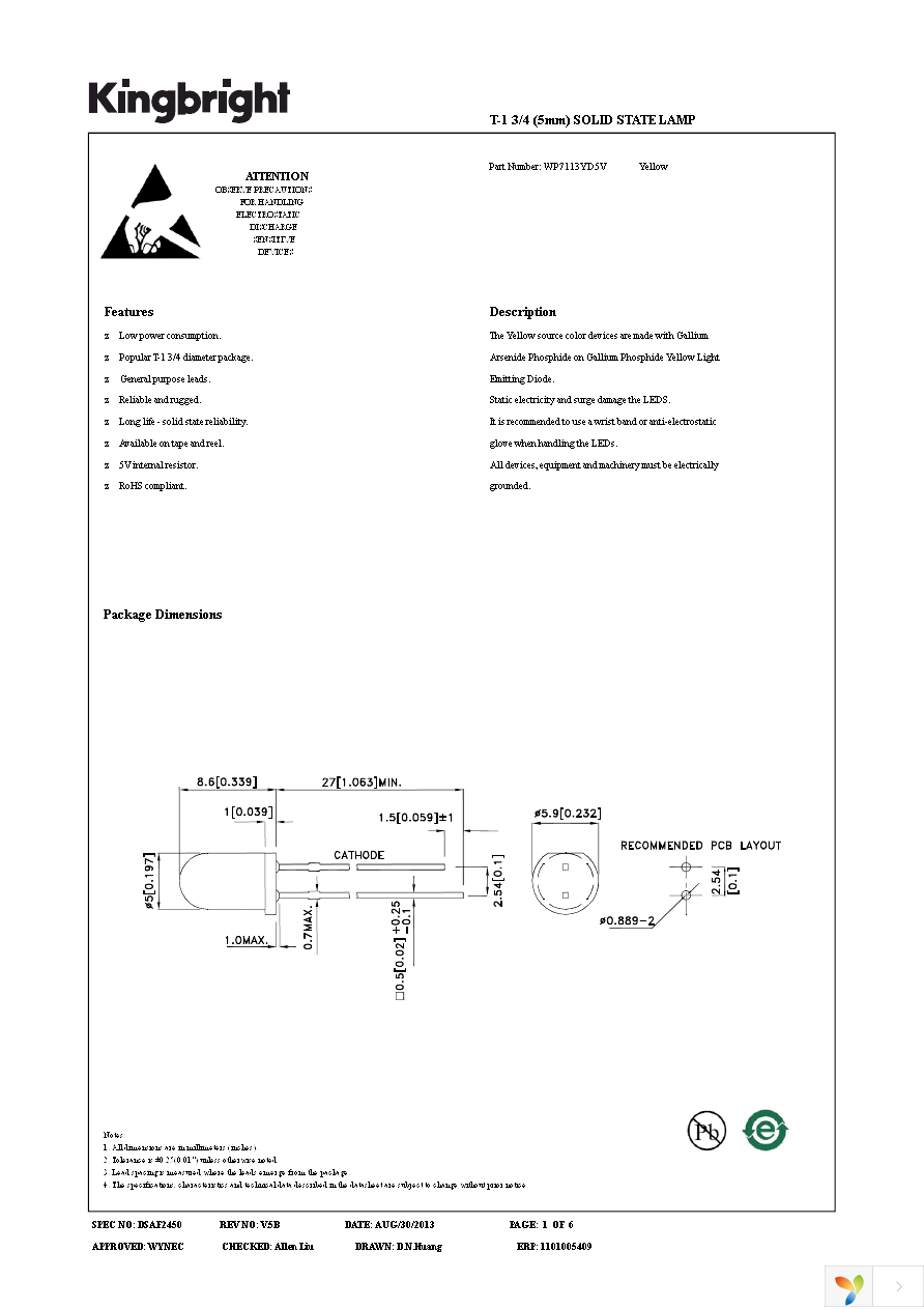 WP7113YD5V Page 1