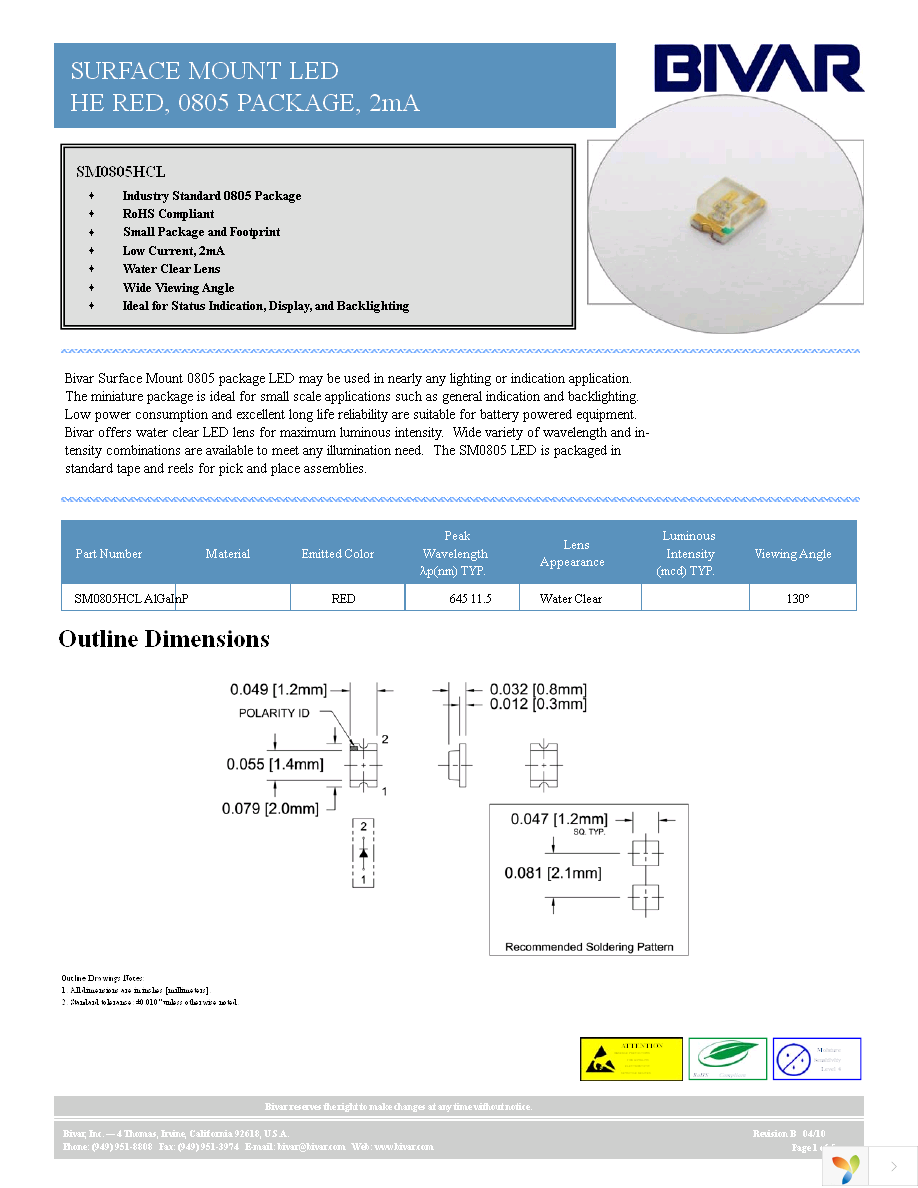 SM0805HCL Page 1